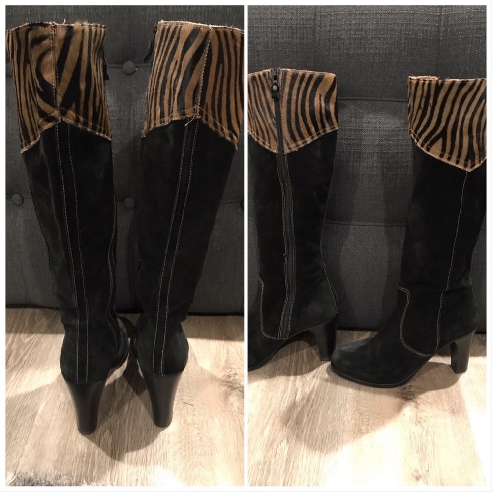 Italian Black Suede Boots